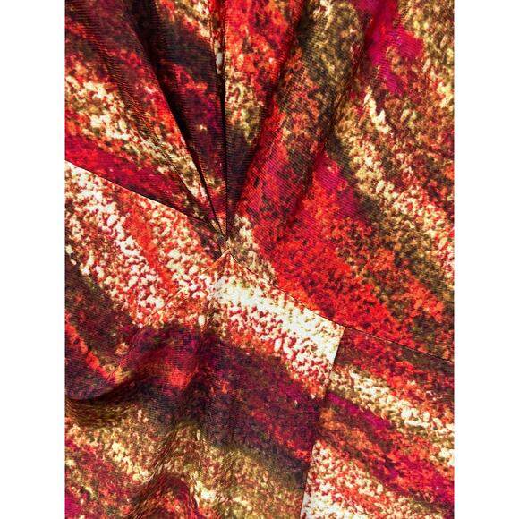 Jones New York Dress Womens size 12 brown/Red sleeveless faux wrap - Picture 4 of 6